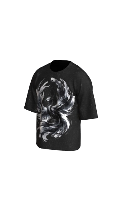 ASHBORN ACID BLACK BOXY OVERSIZED TSHIRT