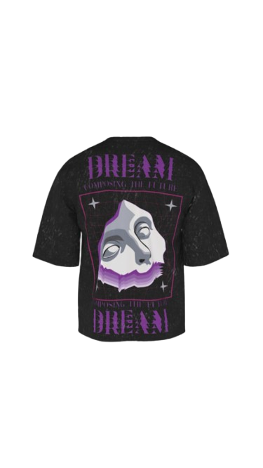THE DREAM ACID BLACK BOXY OVERSIZED TSHIRT