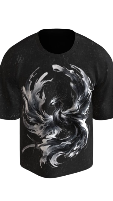 ASHBORN ACID BLACK BOXY OVERSIZED TSHIRT