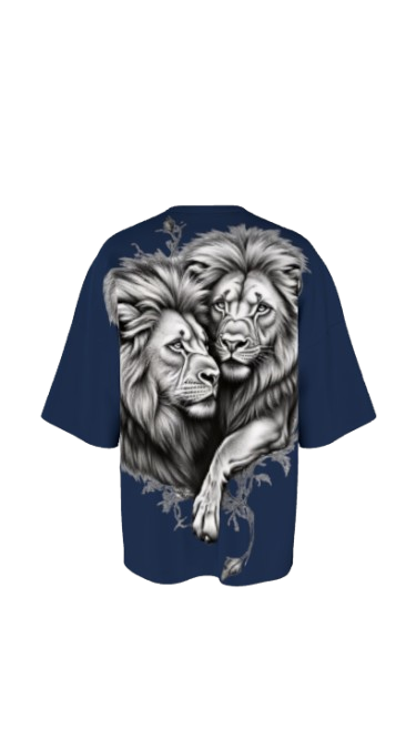 SACRED PRIDE NAVY BLUE BOXY OVERSIZED TSHIRT