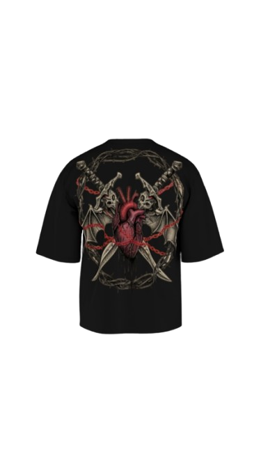 BLOODFORGE BLACK BOXY OVERSIZED TSHIRT