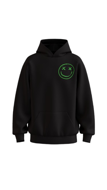 GRAVIDA BLACK BOXY OVERSIZED HOODIE