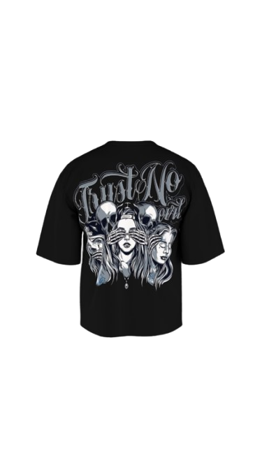 CRYPTIC BLACK BOXY OVERSIZED TSHIRT