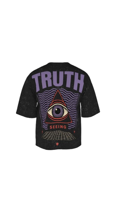 TRUTH ACID BLACK BOXY OVERSIZED TSHIRT