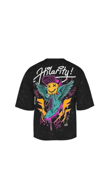 KICKSTORM ACID BLACK BOXY OVERSIZED TSHIRT